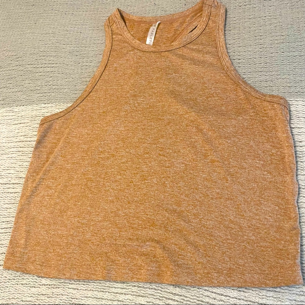Fabletics Heathered Rust Orange Tank Top